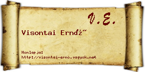 Visontai Ernő névjegykártya